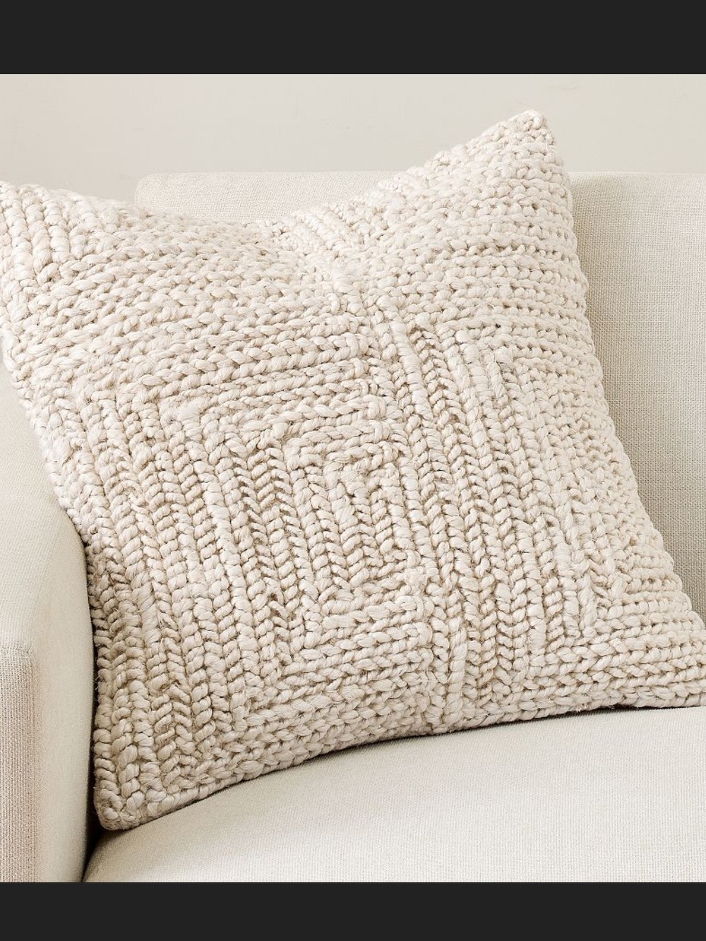 Pottery Barn Braided Jute pillow cover
22”